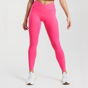 Gymshark Crossover Leggings Small Bright Fuchsia Pilates Princess Hot Girl Walk